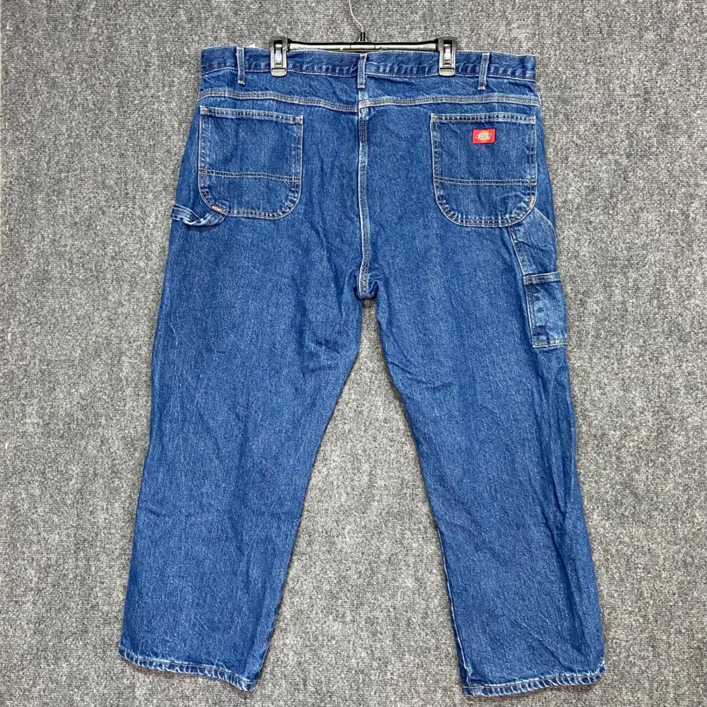 Dickies Denim Carpenter Jeans Mens 44x30 Relaxed Fit Utility Work Pants Blue